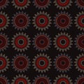 Polka dot seamless pattern. Mosaic of ethnic figures. Geometric background.